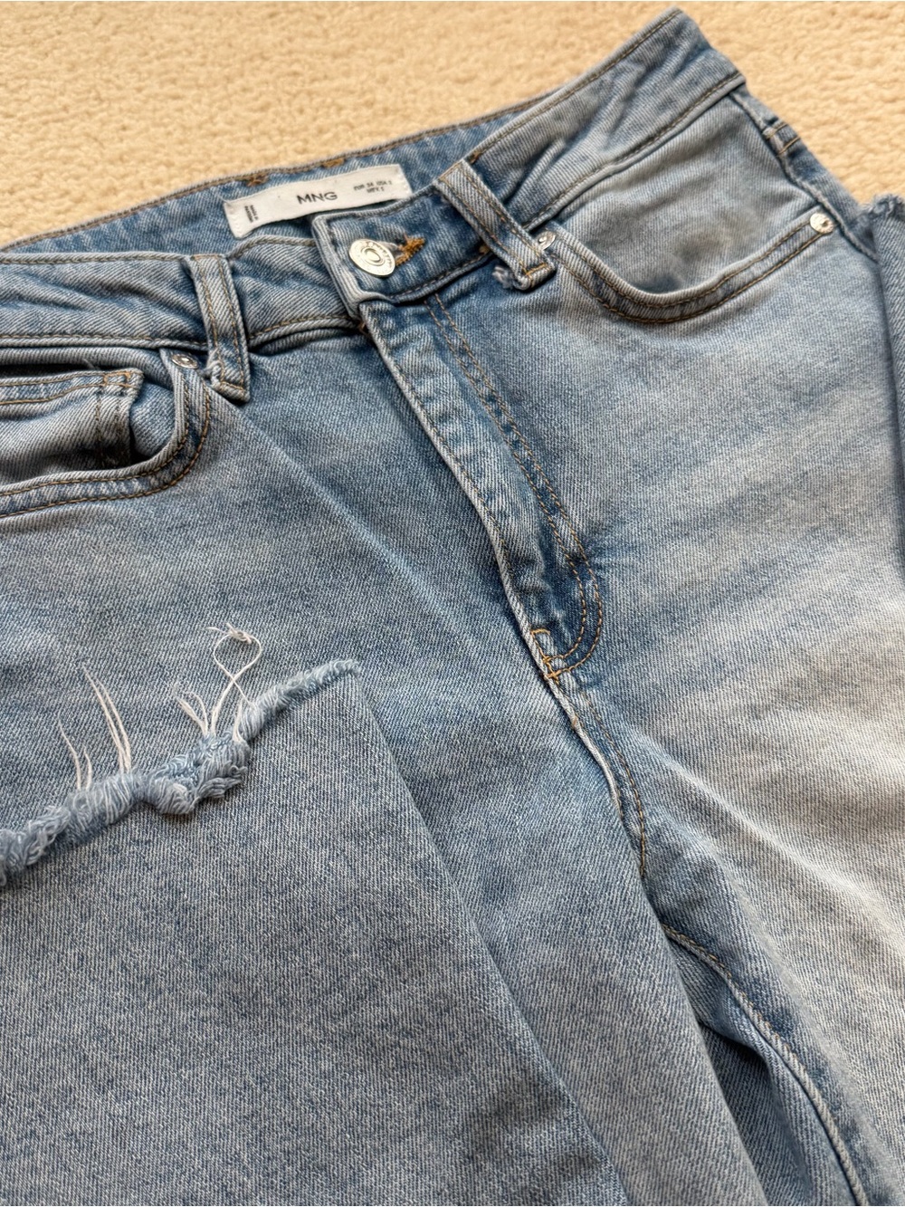 MNG Mango Light Wash Blue Jeans Size 2 Classic Denim Y2K - Picture 4 of 6